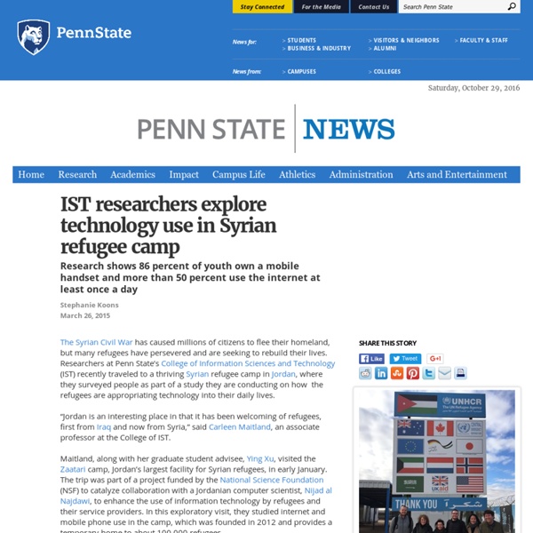 IST researchers explore technology use in Syrian refugee camp