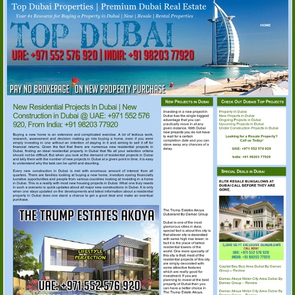 New Residential Projects In Dubai