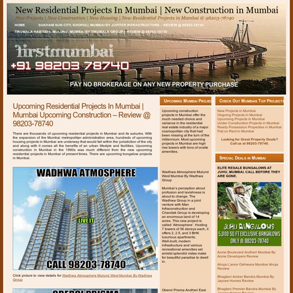 Upcoming Bunglow Projects In Mumbai