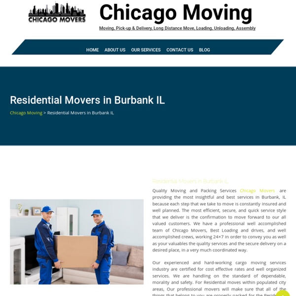 Residential Movers in Burbank IL