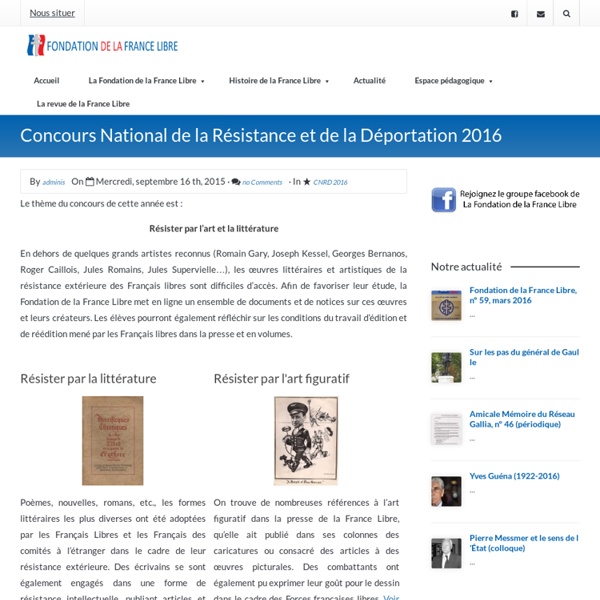 Thème CNRD 2015 (Fondation de la france libre)