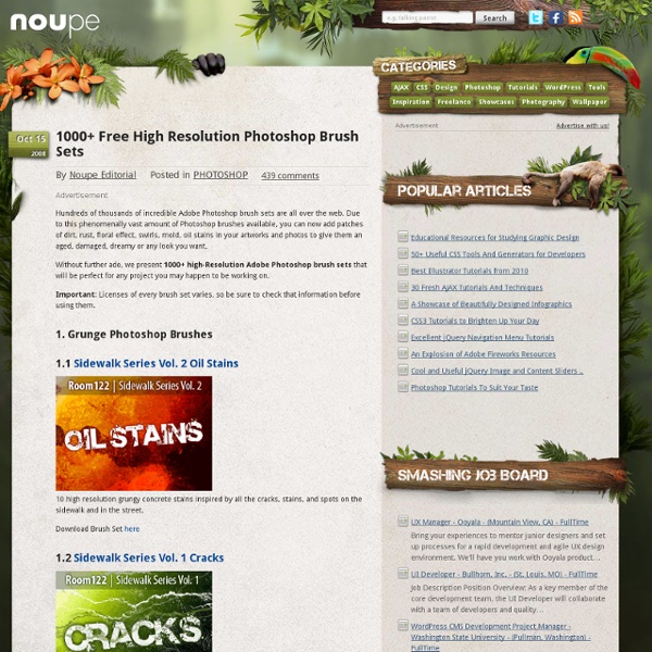 1000 Free High Resolution Photoshop Brush Sets - Noupe Design Blog