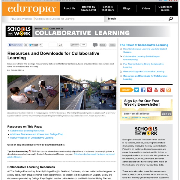 Resources and Downloads for Collaborative Learning