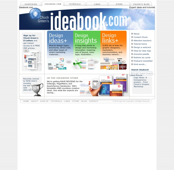 Ideabook.com: Ideas, articles, and resources for graphic designers and marketers by author and designer Chuck Green