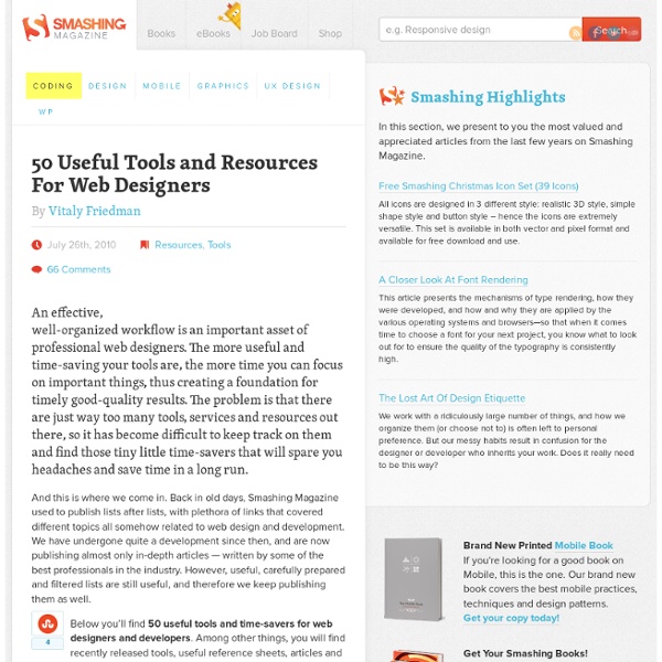 50 Useful Tools and Resources For Web Designers - Smashing Magazine