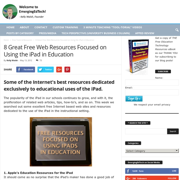 8 Great Free Web Resources Focused on Using the iPad in Education