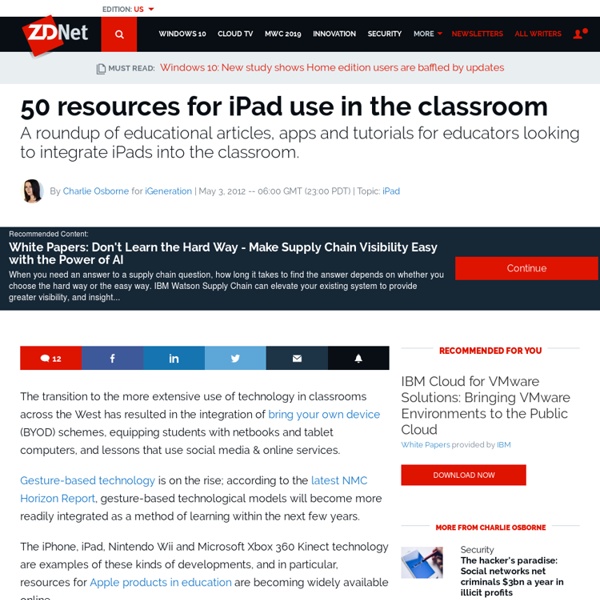 50 resources for iPad use in the classroom