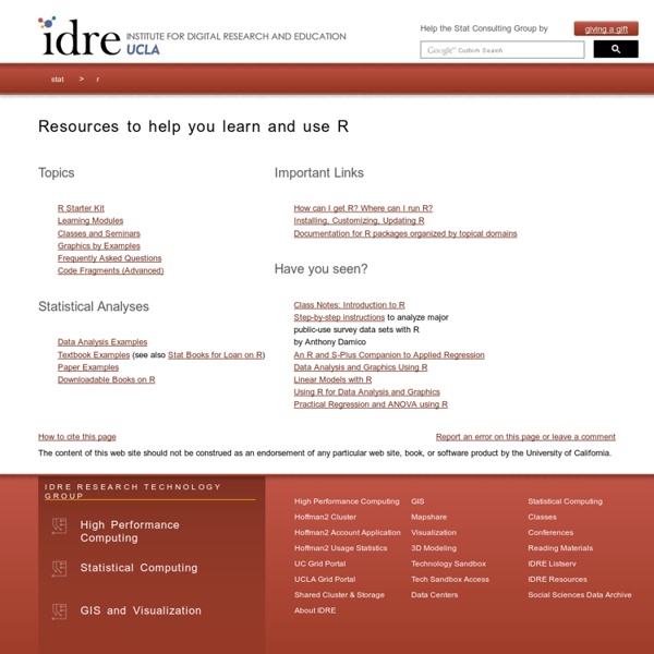 Resources to help you learn and use R