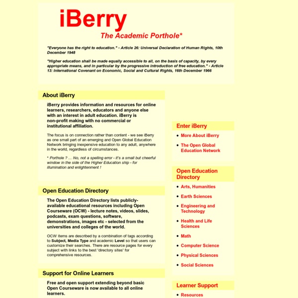 Iberry.com - information for educators, researchers, graduates,