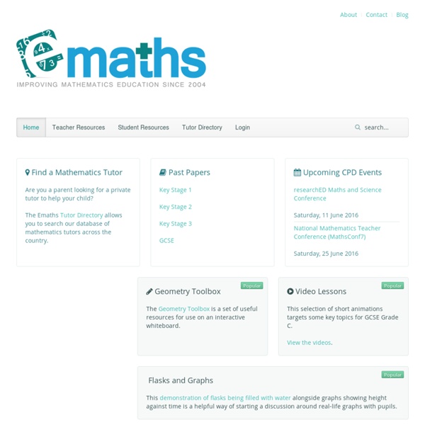 Emaths - Free Resources for Mathematics Teachers and Students