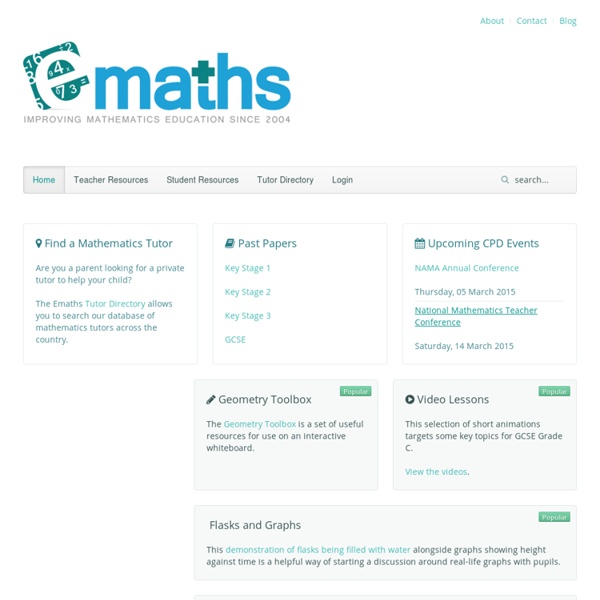 Emaths - Free Resources for Mathematics Teachers and Students