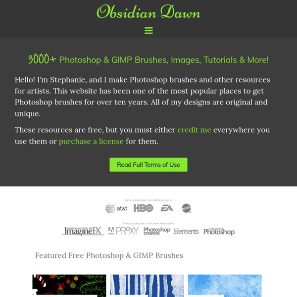 Obsidian Dawn Resources - Photoshop & GIMP Brushes, Illustrator Vectors, and more!