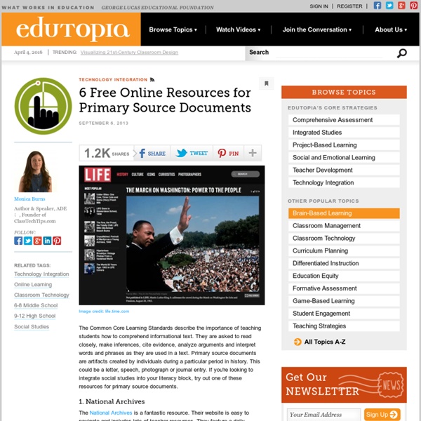 6 Free Online Resources for Primary Source Documents