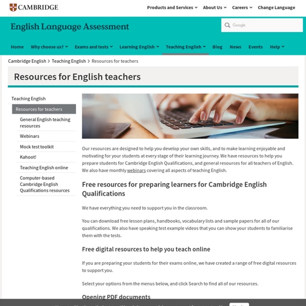 Resources for English teachers