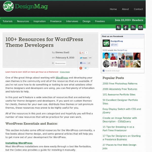 100+ Resources for WordPress Theme Developers – DesignM.ag