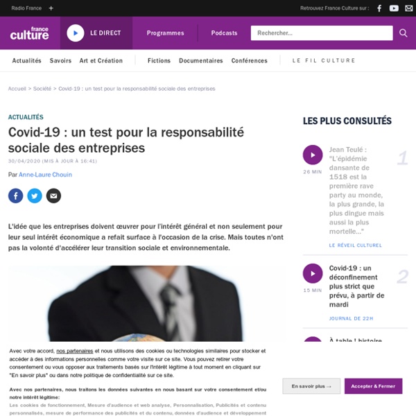Covid-19 : un test pour la responsabilité sociale des entreprises