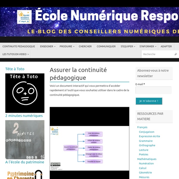 Le site d'informations et d'échanges de ressources numériques du pôle TUIC de la Charente