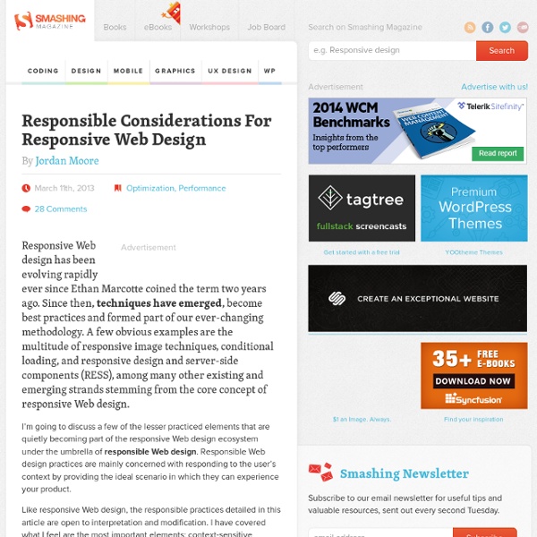 Responsible Considerations For Responsive Web Design