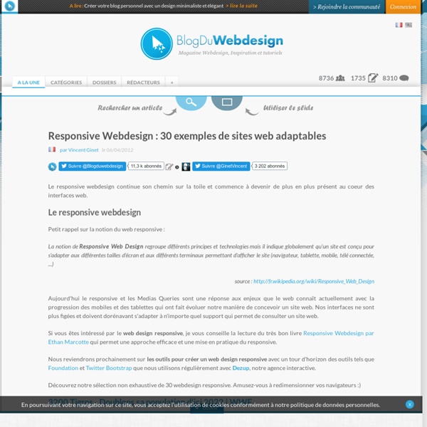 Responsive Webdesign : 30 exemples de sites web adaptables