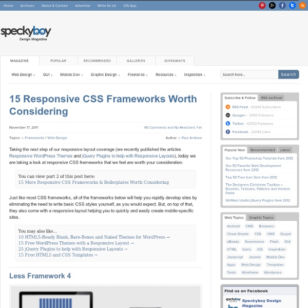 15 Responsive CSS Frameworks Worth Considering