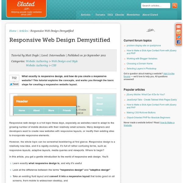 Responsive Web Design Demystified