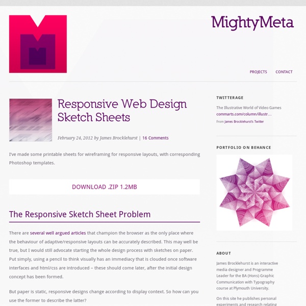 Responsive Web Design Sketch Sheets