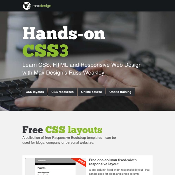 Css.maxdesign.com.au - CSS resources and tutorials for web designers and web developers