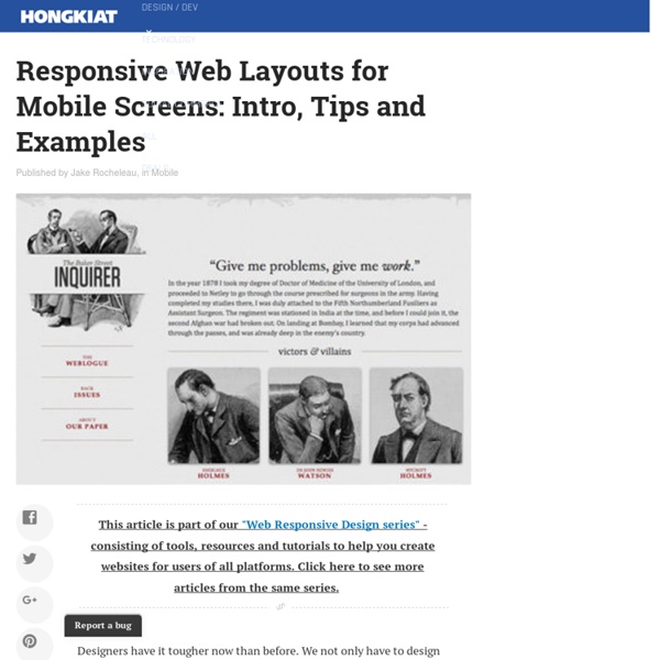 Responsive Web Layouts for Mobile Screens: Intro, Tips and Examples
