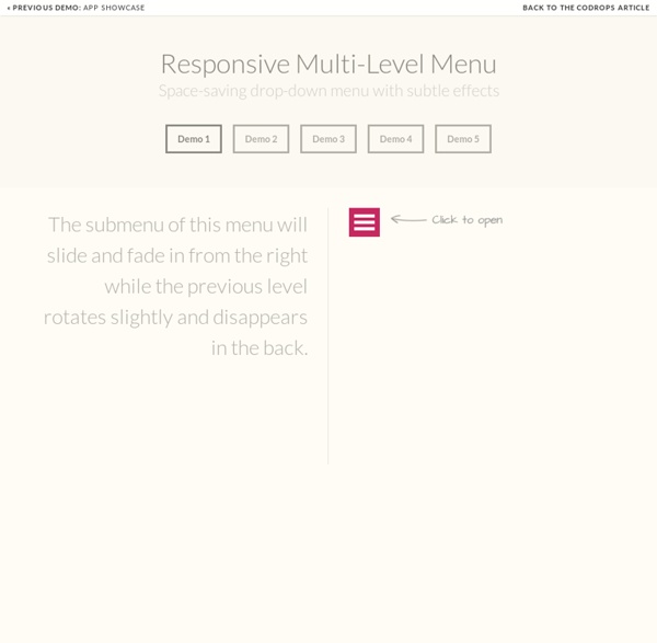 Responsive Multi-Level Menu - Demo 1