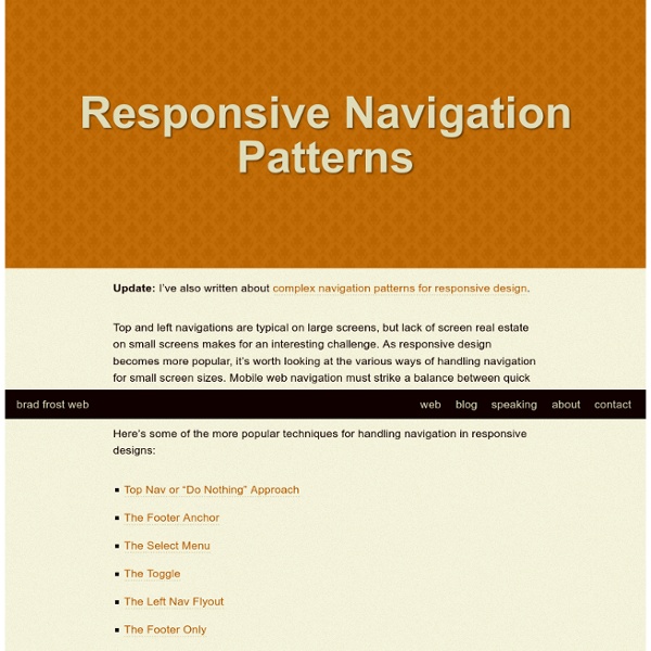 Responsive Navigation Patterns