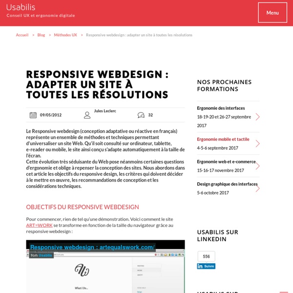 Responsive webdesign : adapter un site à toutes les résolutions