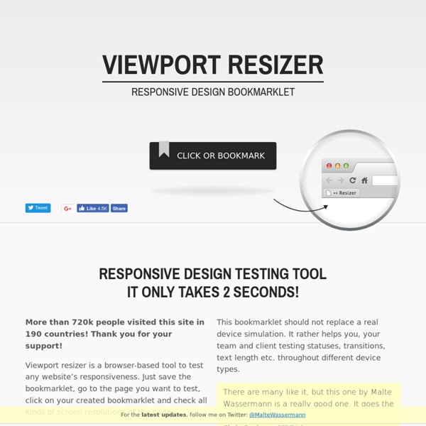 Responsive design testing tool – Viewport Resizer – Emulate various screen resolutions - Best developer device testing toolbar