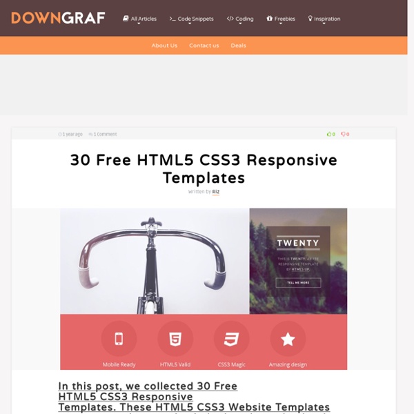 30 Free HTML5 CSS3 Responsive Templates