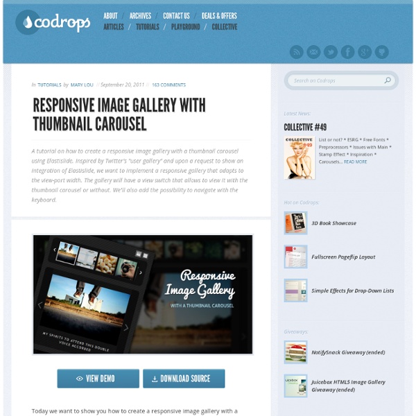 Responsive Image Gallery with Thumbnail Carousel