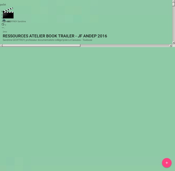 RESSOURCES ATELIER BOOK TRAILER - JF ANDEP 2016