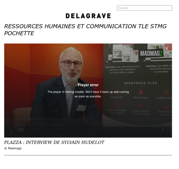 Ressources humaines et Communication TLE STMG pochette - Plazza : interview de Sylvain Hudelot on Vimeo