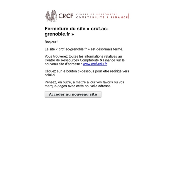 Centre de Ressources Comptabilité et Finance (CRCF) - Economie et Gestion - BTS CGO, DCG, DSCG