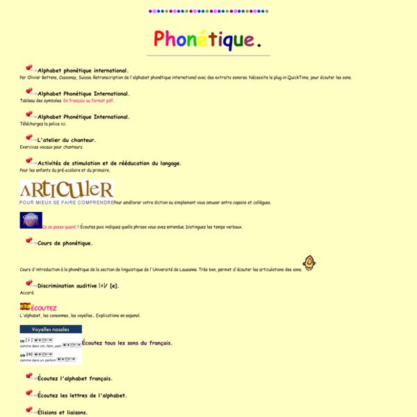Ressources didactiques sur internet: phonétique. C. Vera.