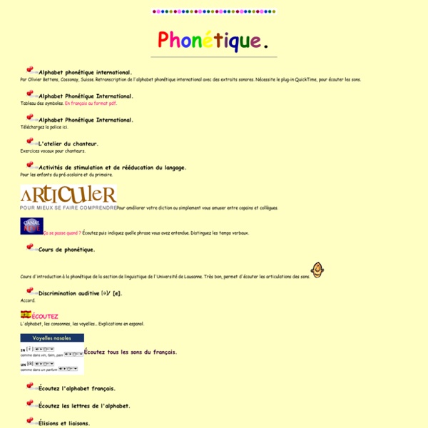 Ressources didactiques sur internet: phonétique. C. Vera.
