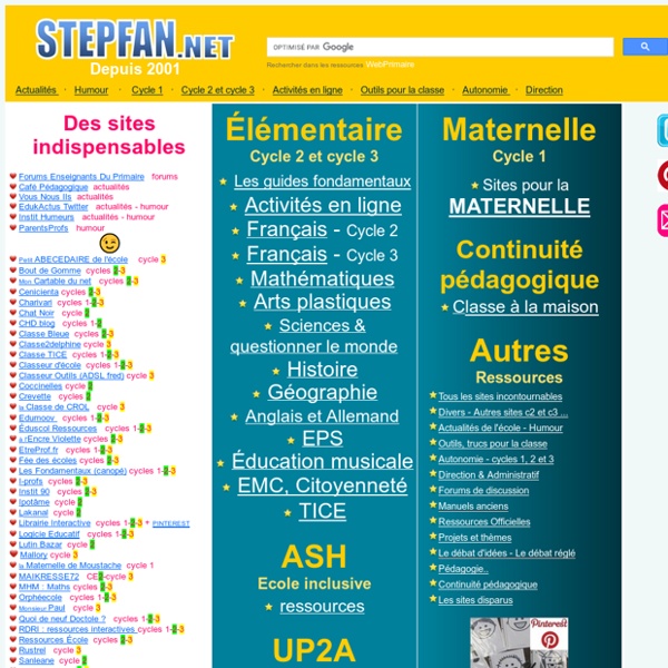 Stepfan.net : portail et annuaire de ressources pour l'école primaire : maternelle et élémentaire