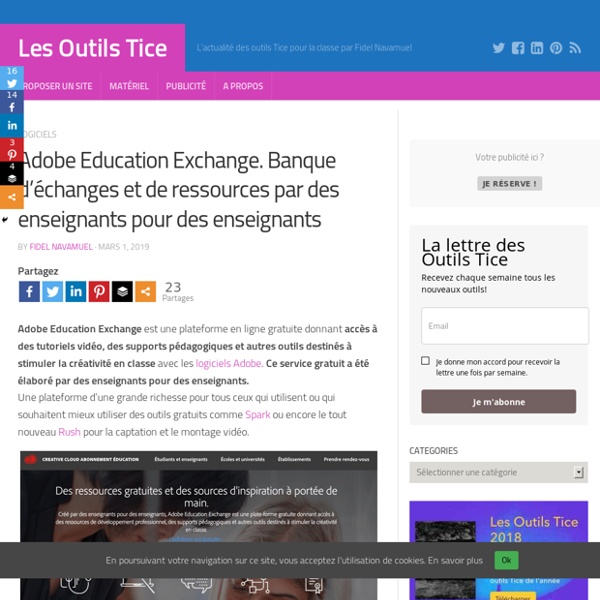 Adobe Education Exchange. Banque d’échanges et de ressources par des enseignants pour des enseignants