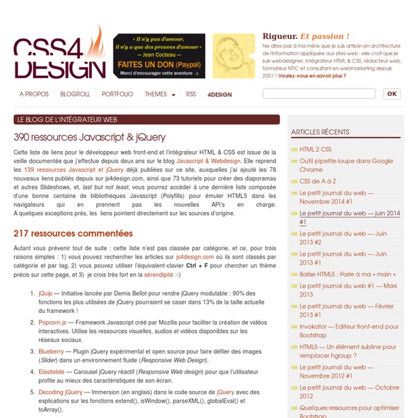 390 ressources Javascript & jQuery