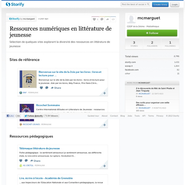 Ressources numériques en littérature de jeunesse · mcmarguet