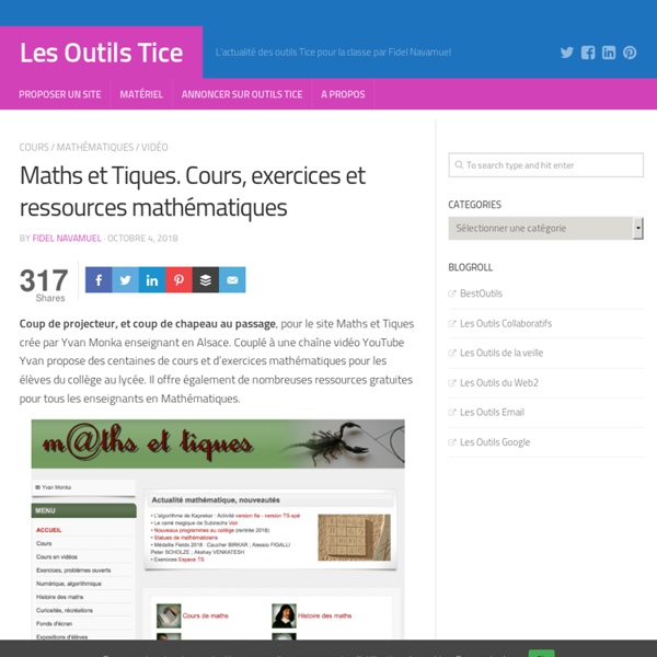 Maths et Tiques. Cours, exercices et ressources mathématiques