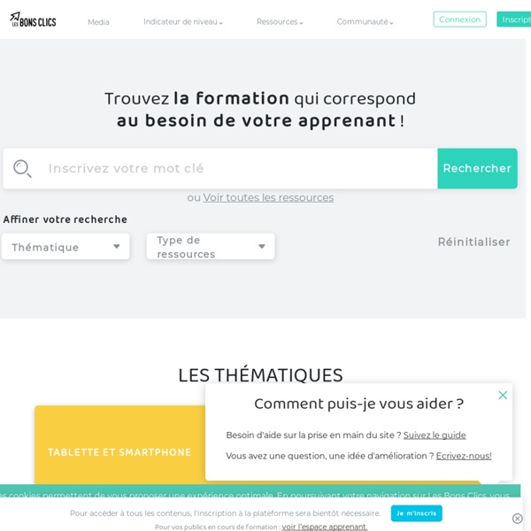 Les Bons Clics - Trouvez toutes les ressources pédagogiques pour se former sur les outils numériques et s'informer sur les démarches en ligne