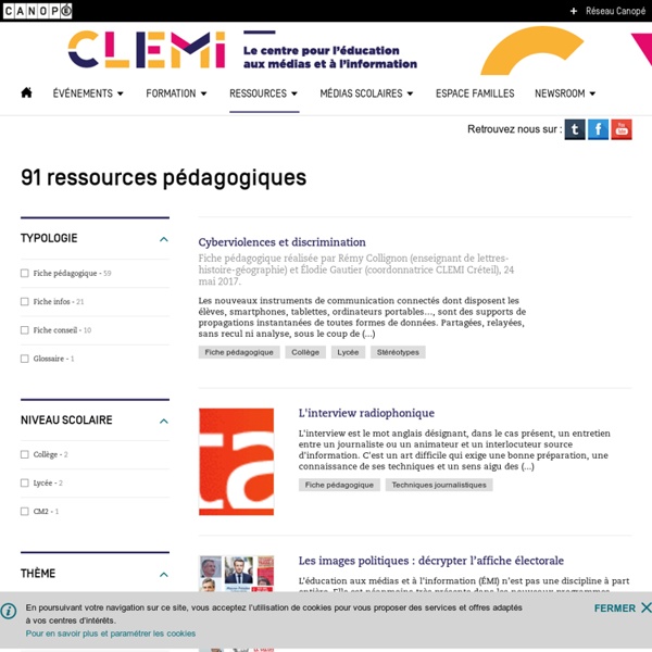 Nos ressources pédagogiques - CLEMI