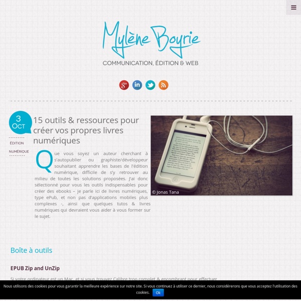 15 ressources pour créer vos propres livres numériques Myleneb.fr