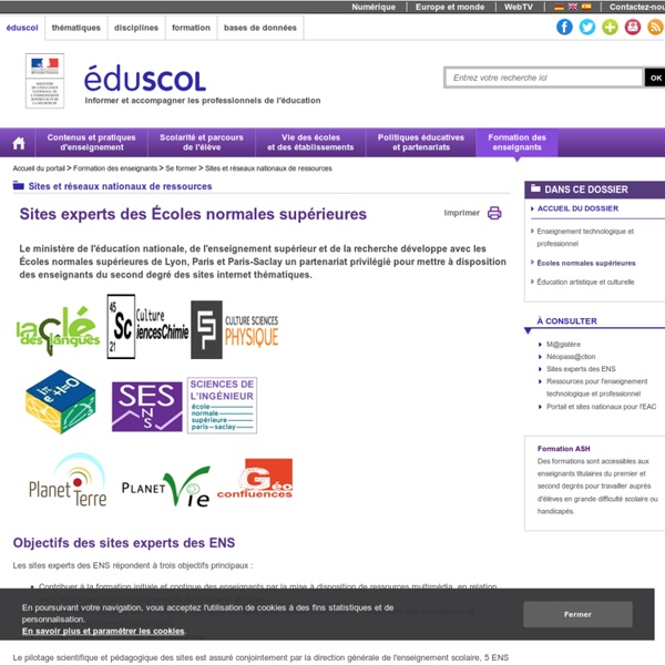 Sites experts des disciplines - Ecoles normales supérieures