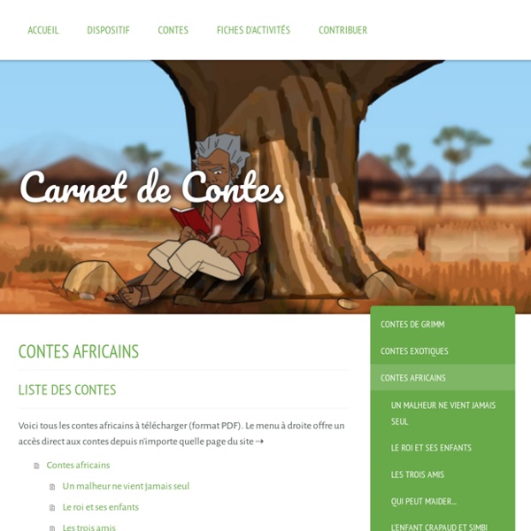 Contes africains - Carnet de contes : ressources à télécharger pour créer un atelier de lecture de contes
