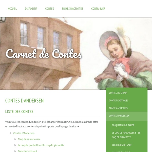 Contes d'Andersen - Carnet de contes : ressources à télécharger pour créer un atelier de lecture de contes